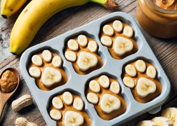 Peanut Butter and Banana Frozen Dog Treats