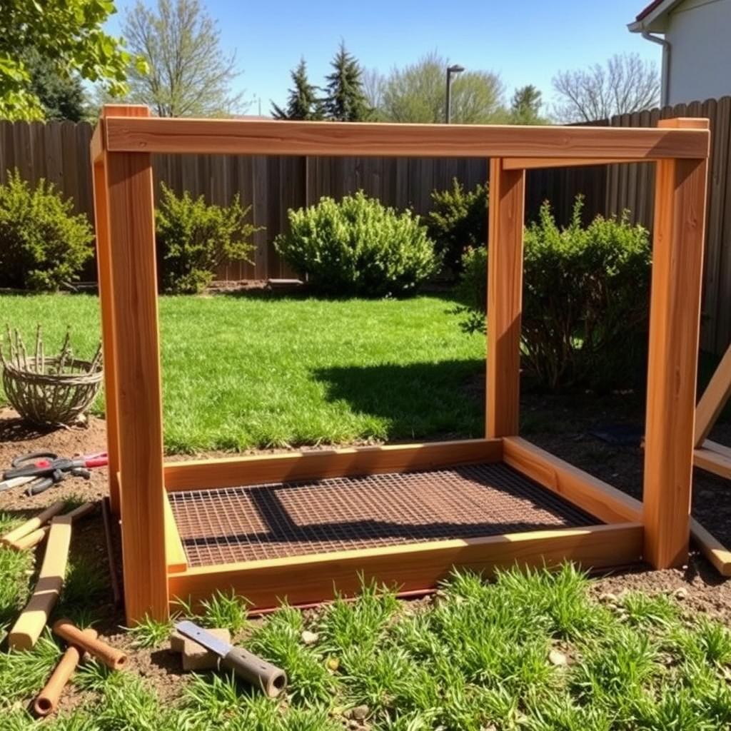 constructing dog potty frame