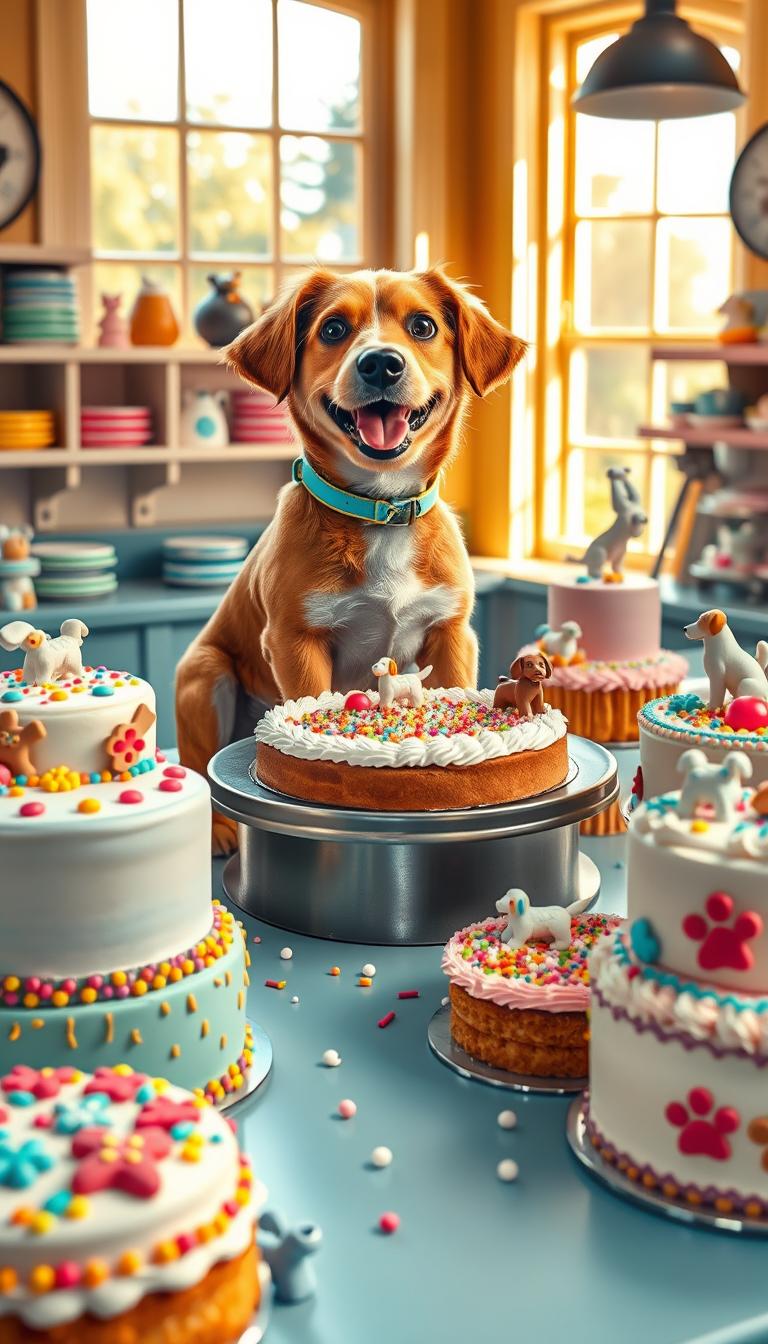 decorating dog cakes