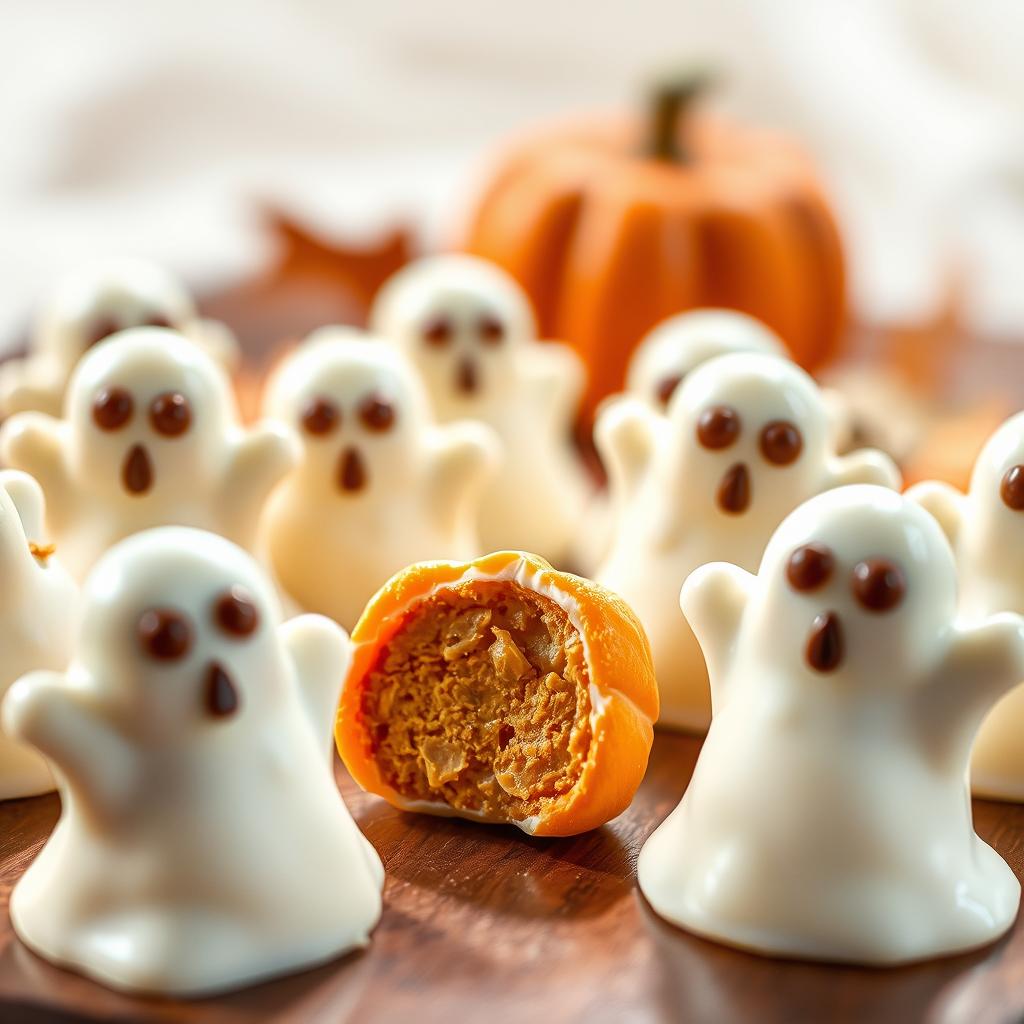 Pumpkin Peanut Butter Ghost Bites