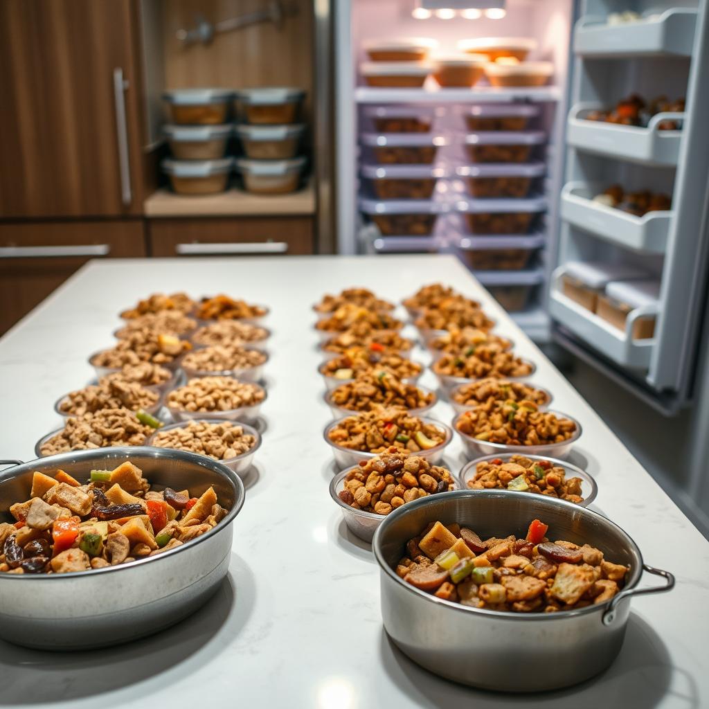 Portioning, freezing, and reheating homemade dog food