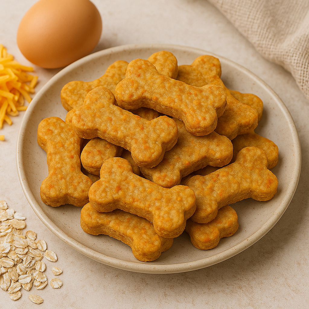 Cheesy Oat Dog Biscuits